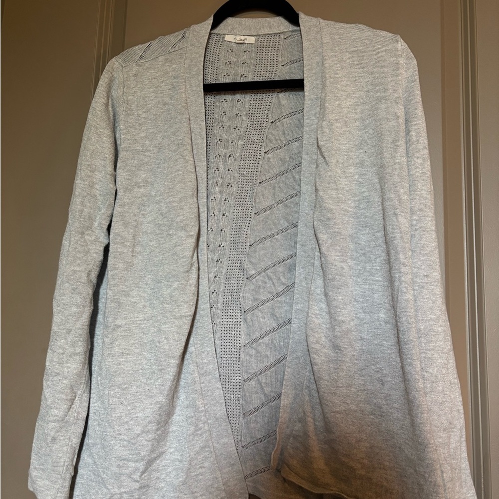Maurices Gray Open-Front Cardigan Sweater
